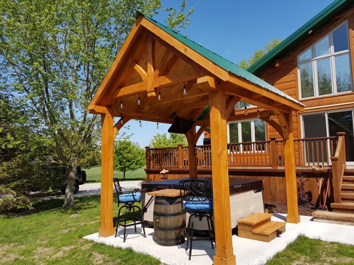 Timber Frame Hot Tub Canopy